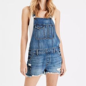 AE Denim Tomgirl Short Overalls